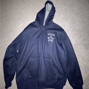 Dallas Cowboys NFL Poly Knit With Sherpa Lining Zip up Hoodie Size Large Great L